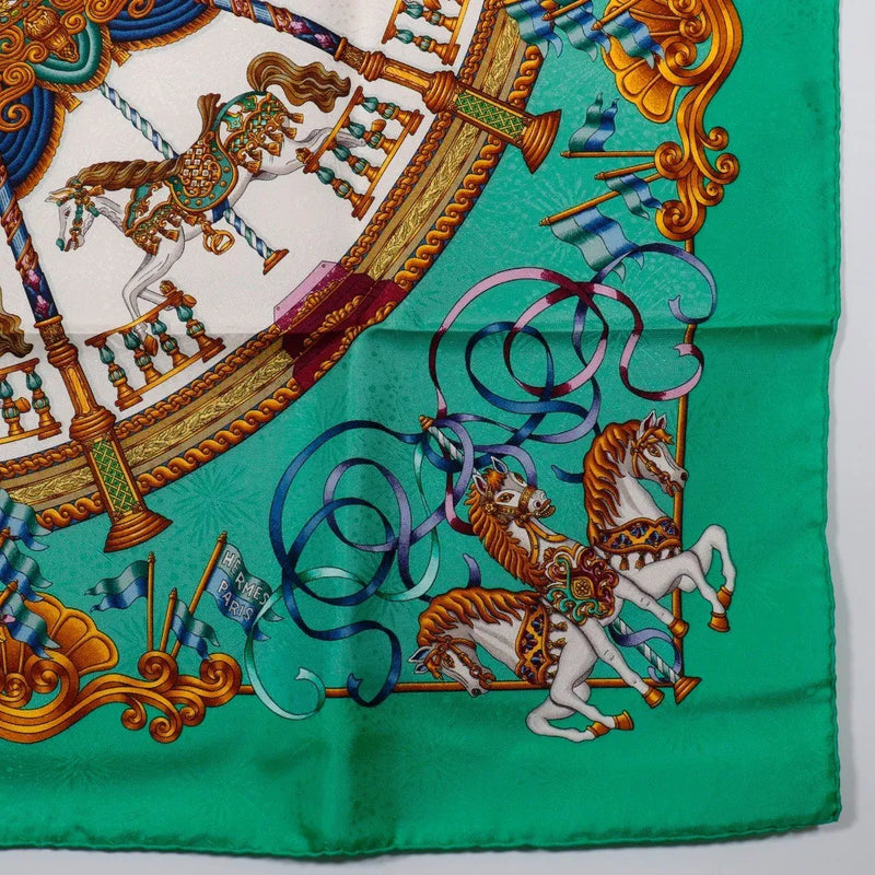 Hermes Carré 90 Silk Multicolor Green Accessory