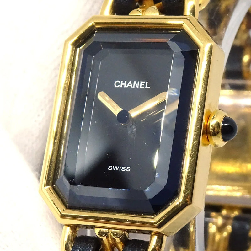 Chanel Premiere Rock Quartz Plated Metal And Leather Watch