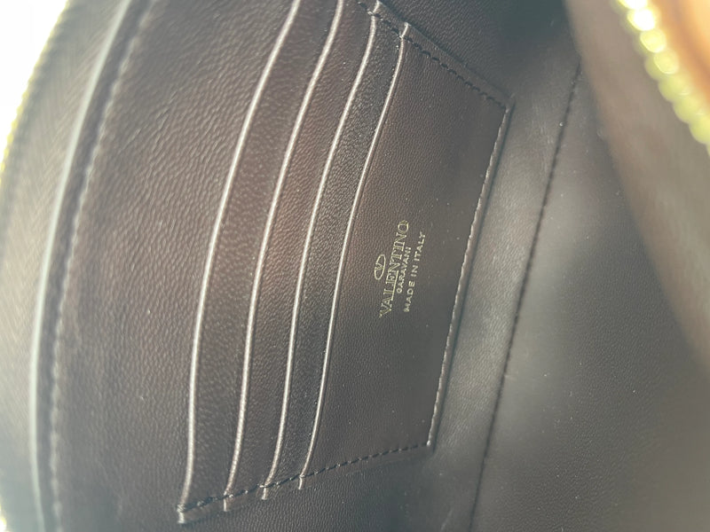 Valentino Garavani Pouche Vlogo Canvas Brown Bag
