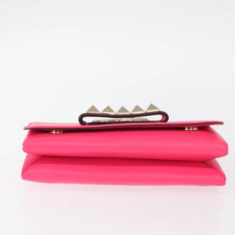 Valentino Garavani Va Voom Clutch Leather Pink Bag