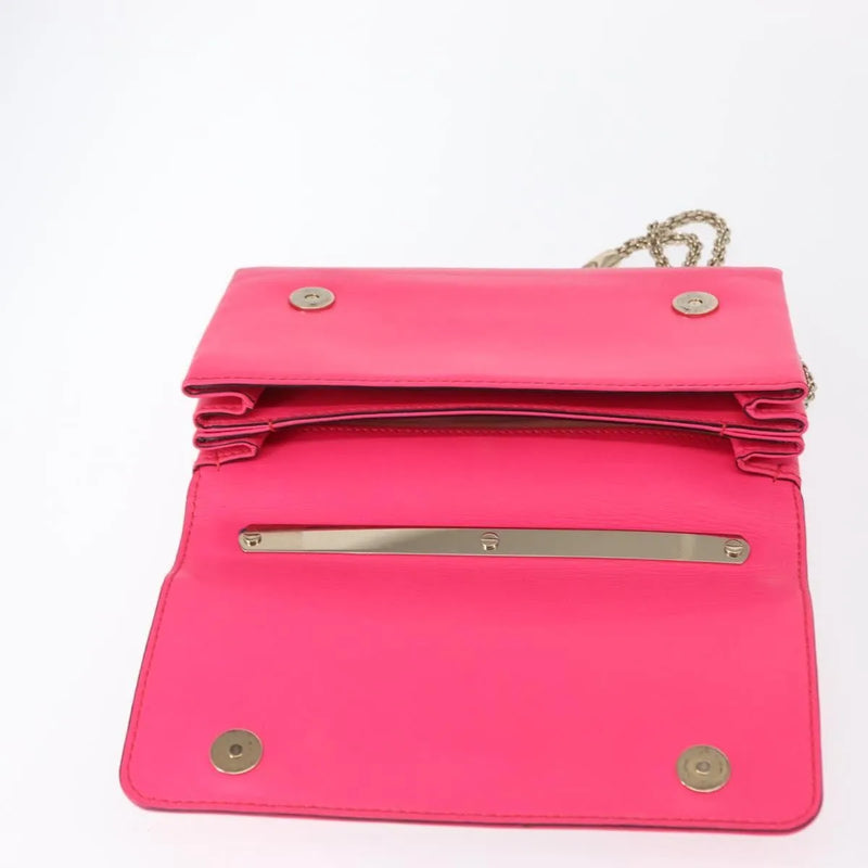 Valentino Garavani Va Voom Clutch Leather Pink Bag