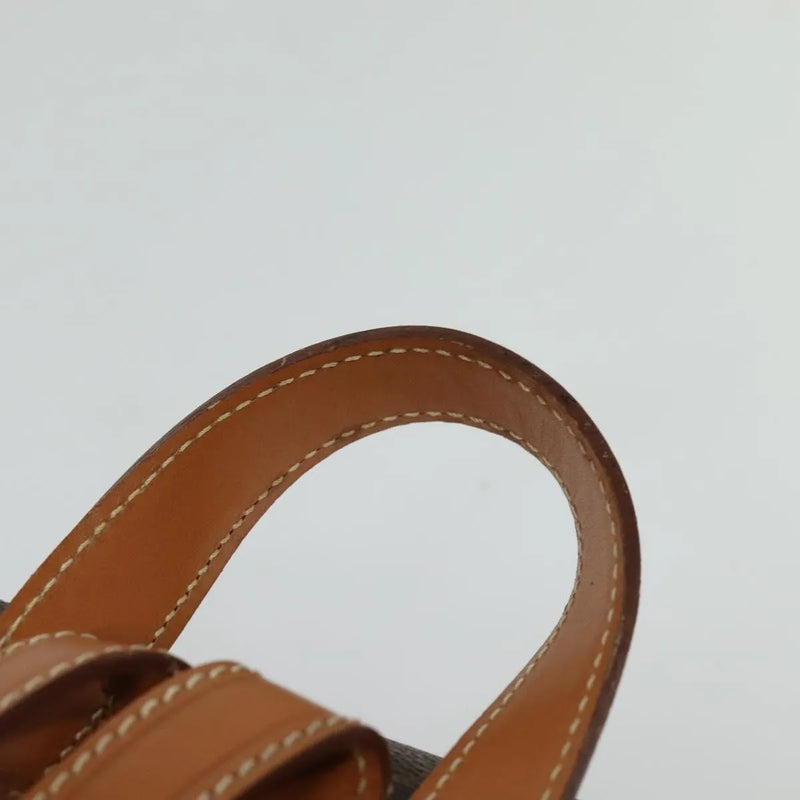Celine Vintage Macadam Canvas And Leather Brown Pvc Bag