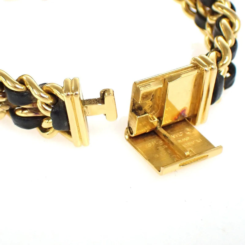 Chanel Premiere Rock Quartz Plated Metal And Leather Watch