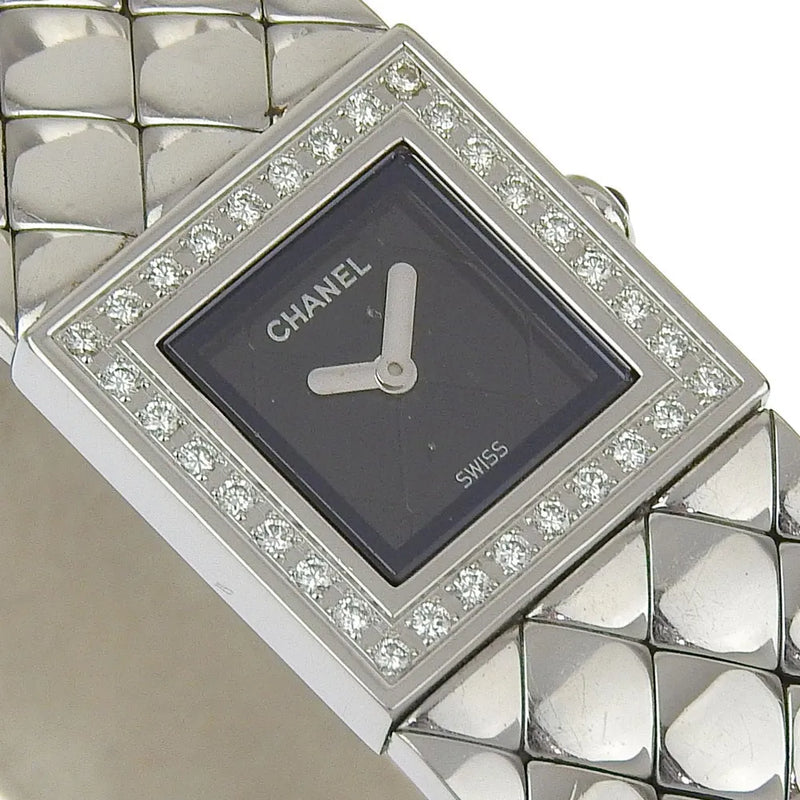 Chanel Matelasse Quartz Stainless Steel With Diamond Bezel Watch