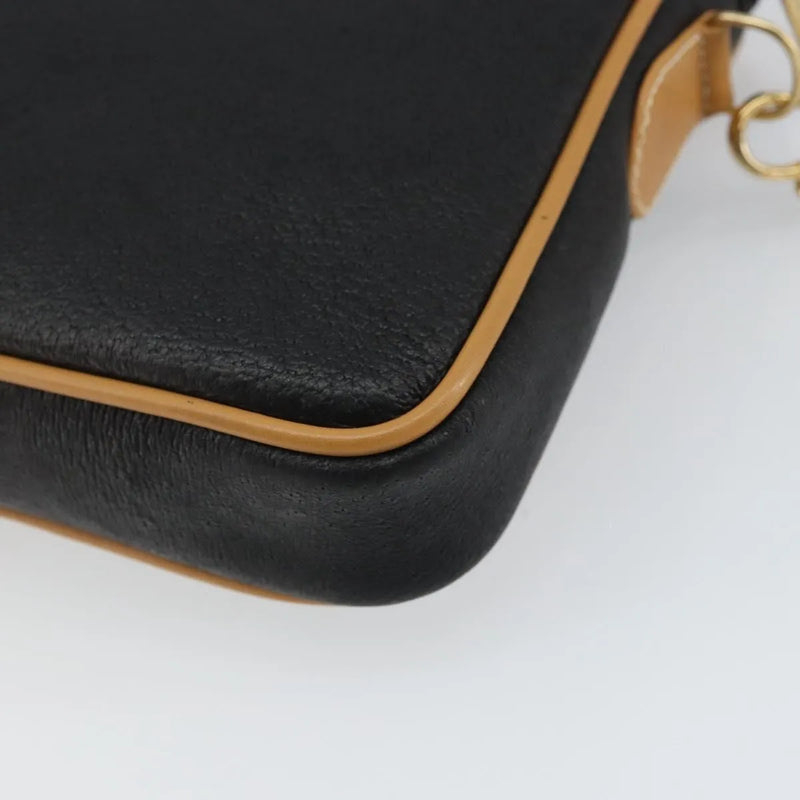 Gucci Vintage Clutch Leather Black Bag