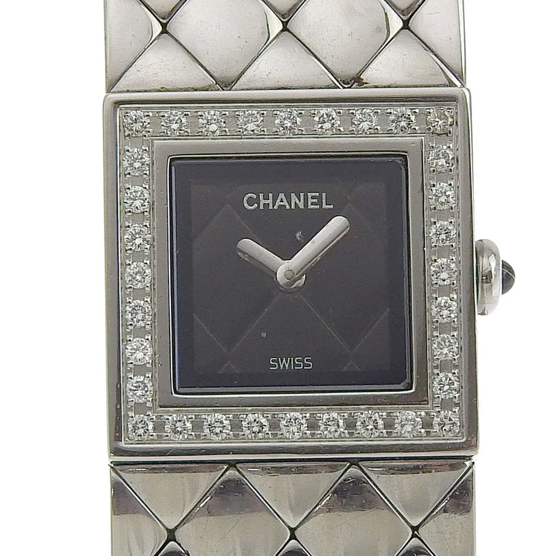 Chanel Matelasse Quartz Stainless Steel With Diamond Bezel Watch