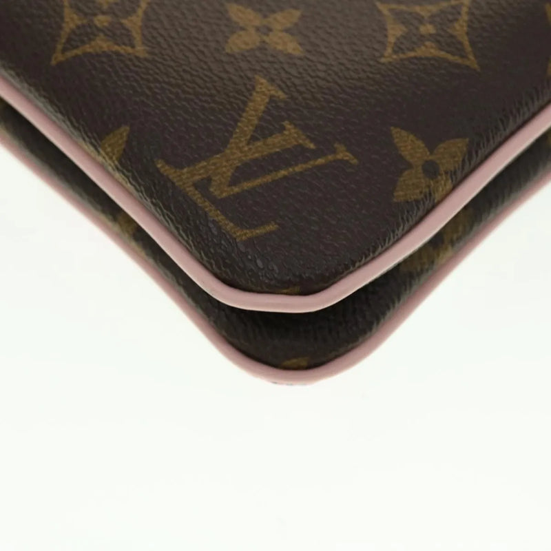 Louis Vuitton Double Zip Pochette Limited Edition Vivienne Xmas Monogram Canvas Brown Bag