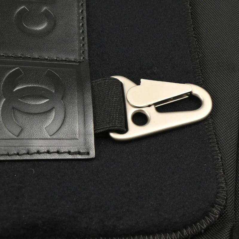 Chanel Sport Line Flap Messenger Wool And Nylon Black Bag