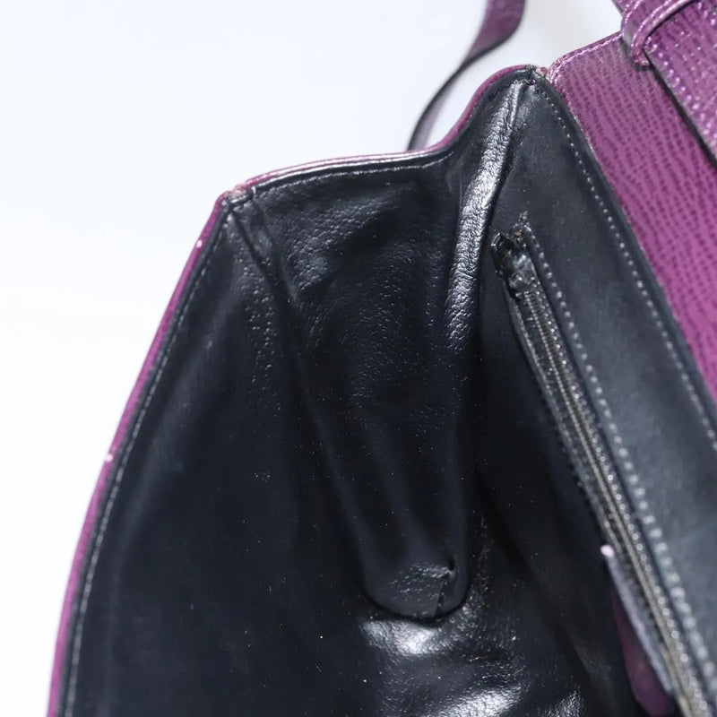 Celine Circle Logo Leather Purple Bag