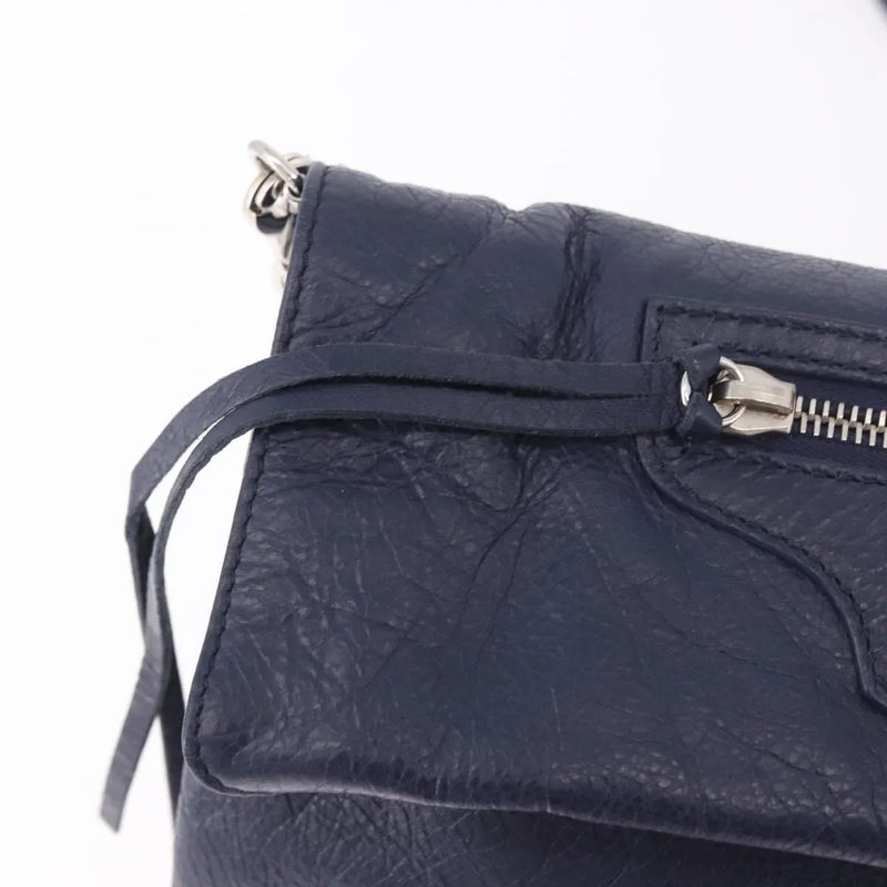 Balenciaga Classic Studs Envelope Strap Clutch Leather Navy Bag