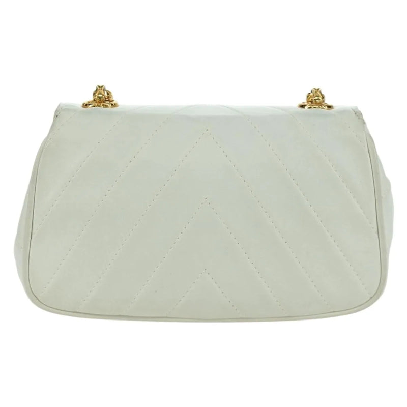 Chanel Vintage Gripoix Flap Leather White Bag