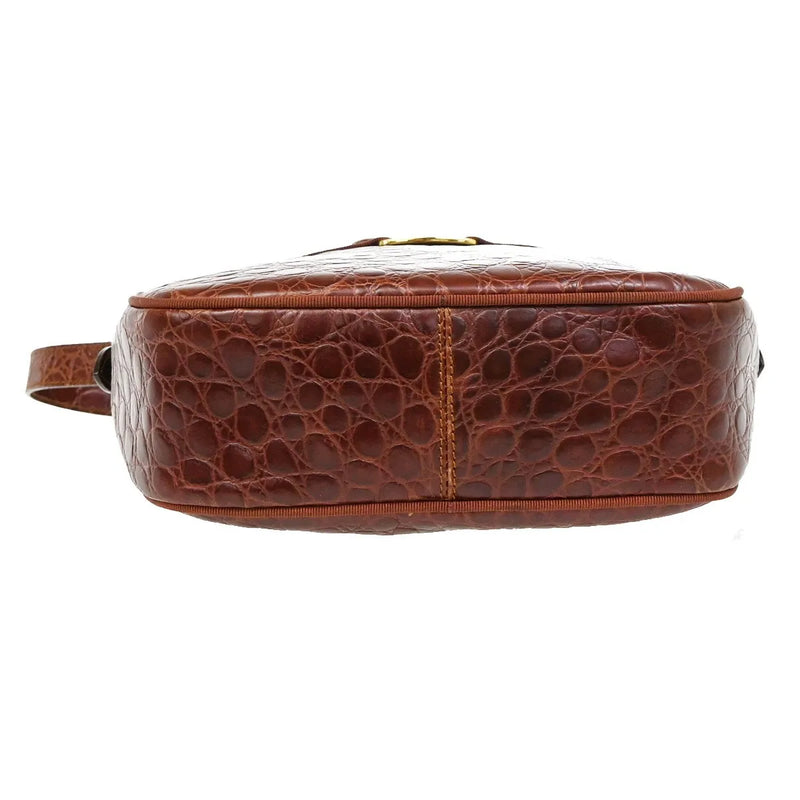 Salvatore Ferragamo Vala Leather Brown Bag
