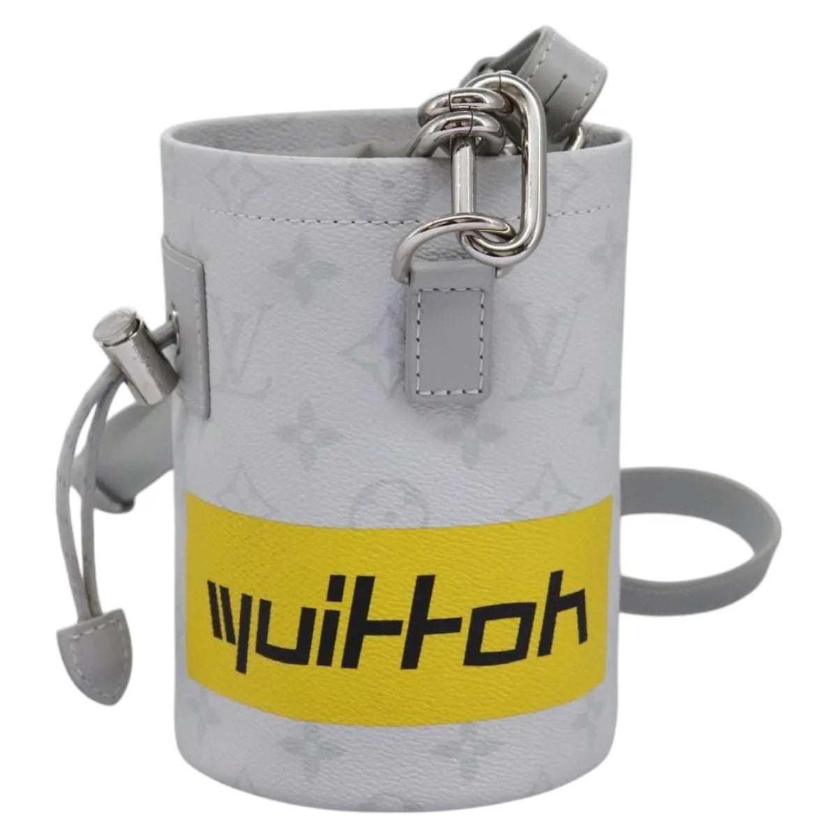 Louis Vuitton Chalk Nano Limited Edition Logo Story Monogram Canvas Gray Bag