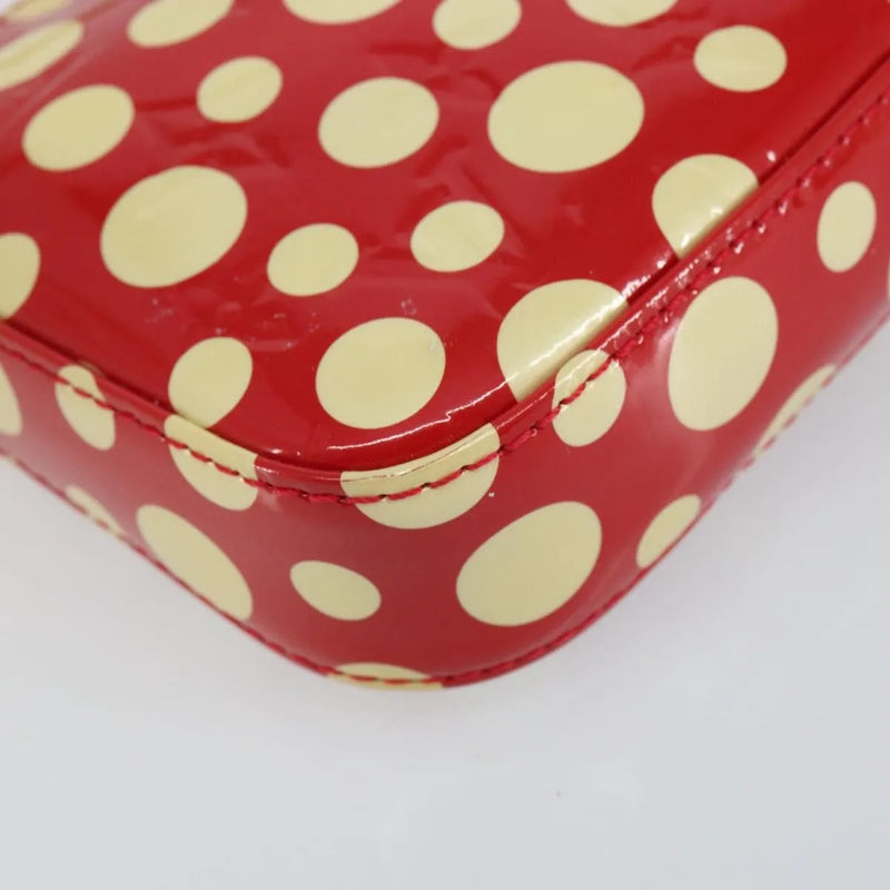 Louis Vuitton Pochette Accessoires Yayoi Kusama Painted Dots Monogram Vernis Red Patent_leather Bag
