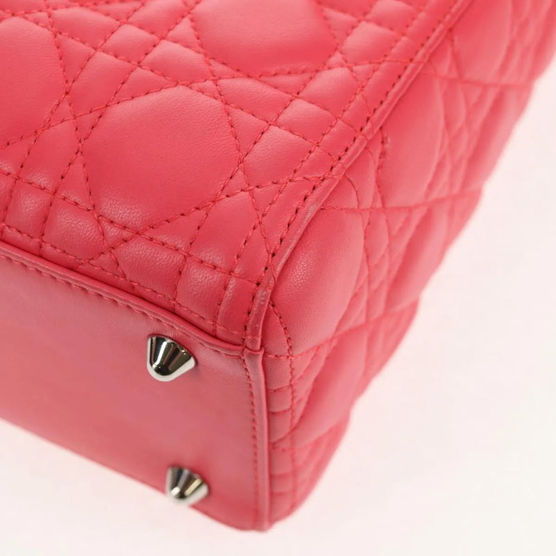 Christian Dior Lady Cannage Matelassé Pink Leather Bag