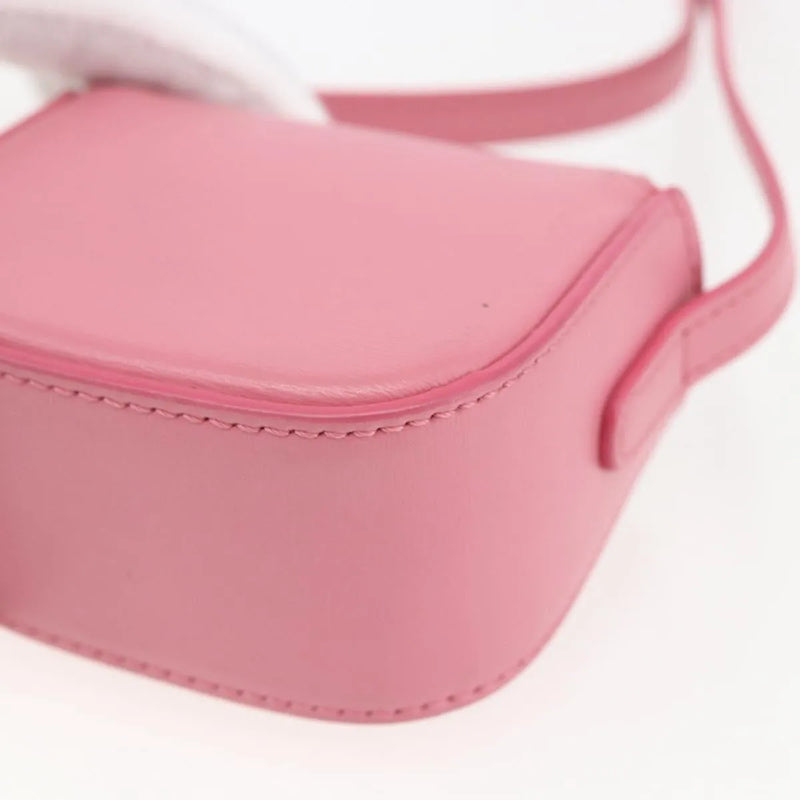 Celine Triomphe Shoulder Smooth Calfskin Pink Leather Bag