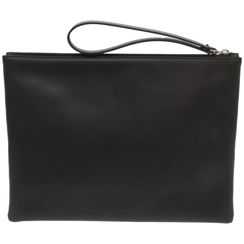 Valentino Garavani Vltn Wristlet Clutch Printed Leather Black Bag