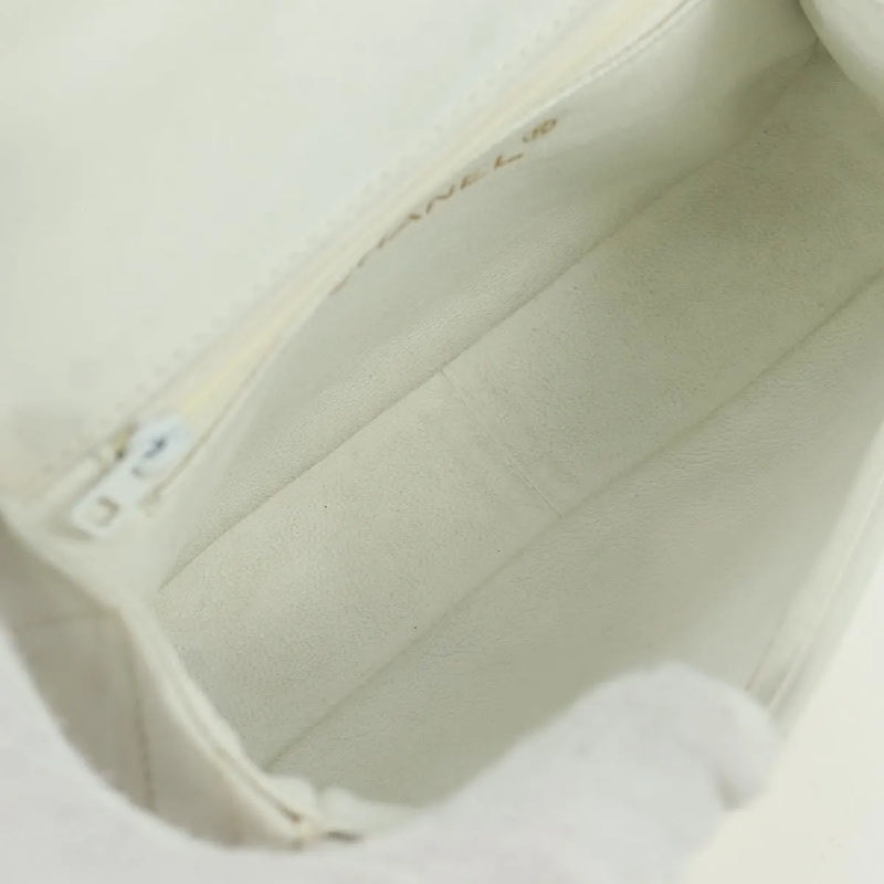 Chanel Vintage Gripoix Flap Leather White Bag