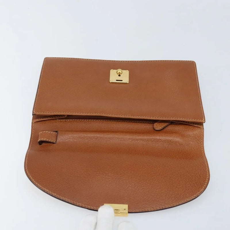 Gucci Vintage Clutch Leather Brown Bag