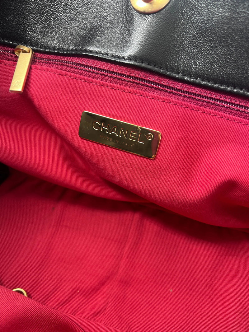 Chanel 19 Shopping Quilted Leather Black Bag