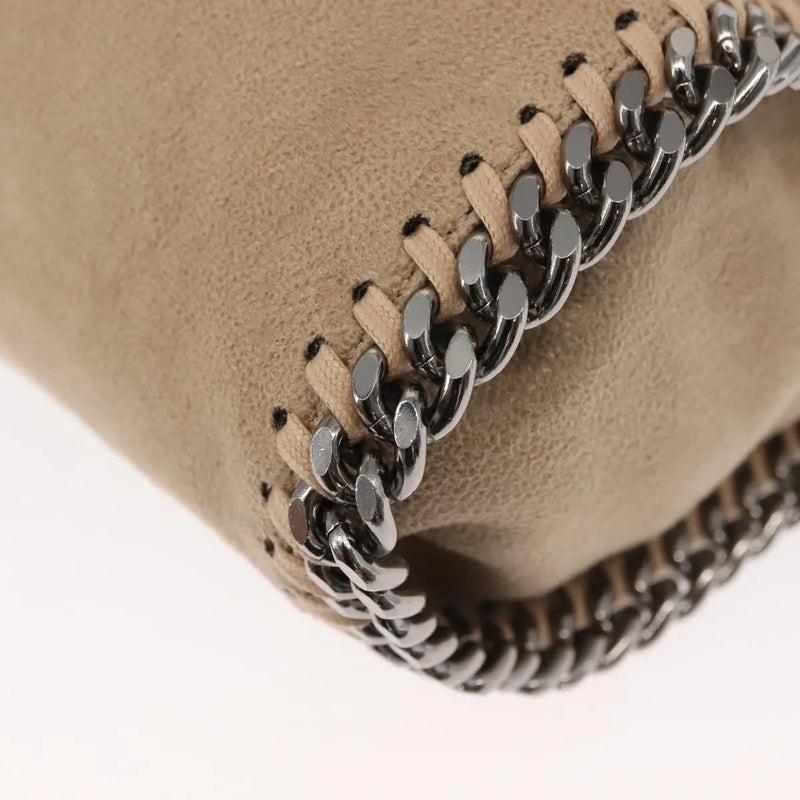 Stella Mccartney Falabella Fold Over Shaggy Deer Beige Polyester Bag