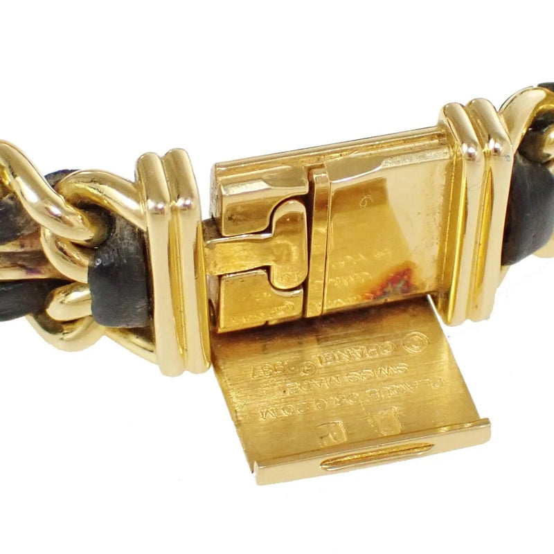 Chanel Premiere Rock Quartz Plated Metal And Leather Watch