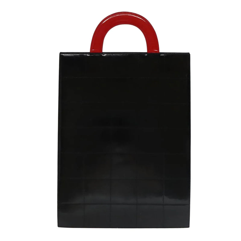 Chanel Vintage Portrait Tote Printed Leather And Quilted Patent Red Bag