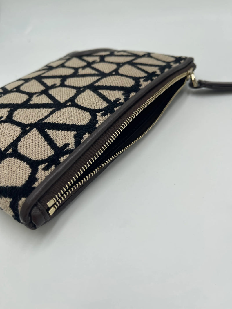 Valentino Garavani Pouche Vlogo Canvas Brown Bag