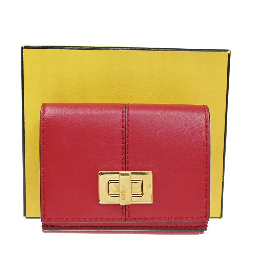 Fendi Peekaboo Leather Red Accessory