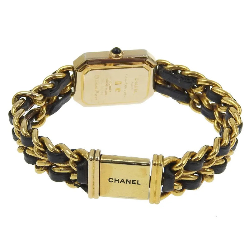 Chanel Premiere Rock Quartz Plated Metal And Leather Watch