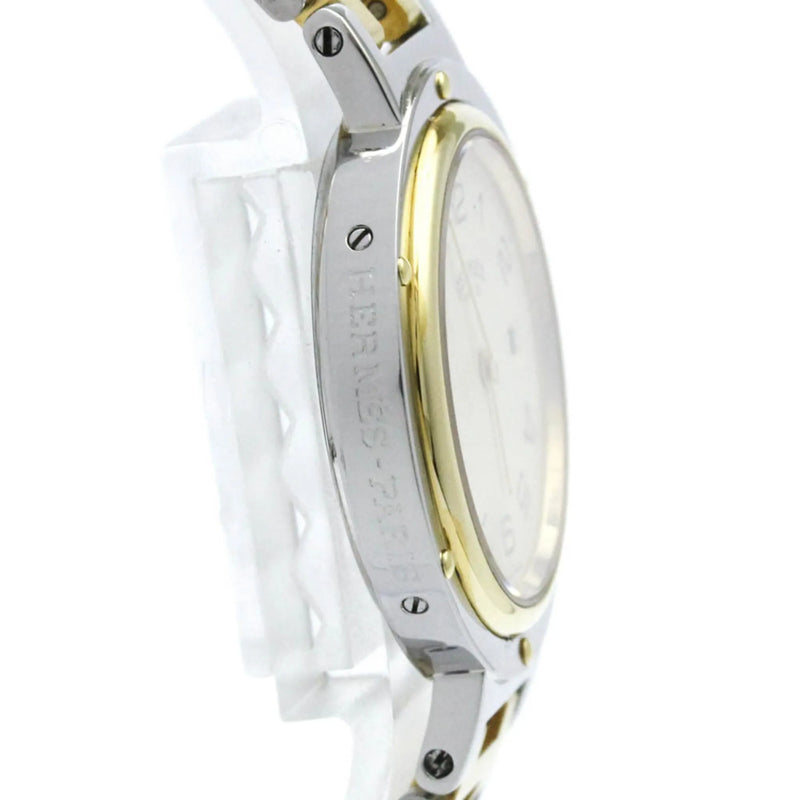 Hermes Clipper Quartz Stainless Steel With Plated Metal Watch