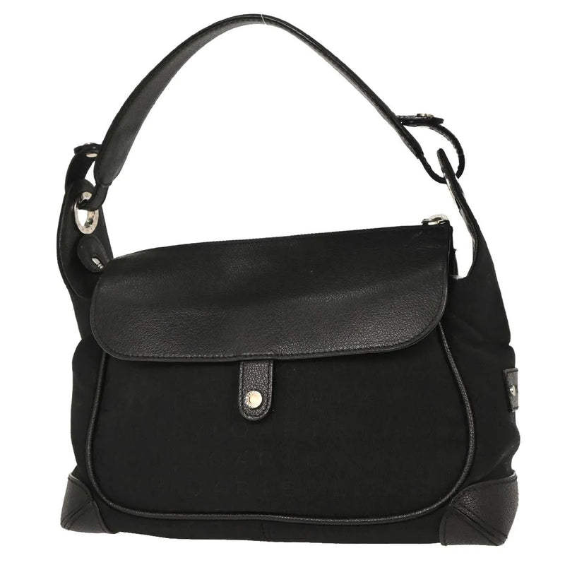 Bvlgari Logomania Canvas With Leather Black Bag