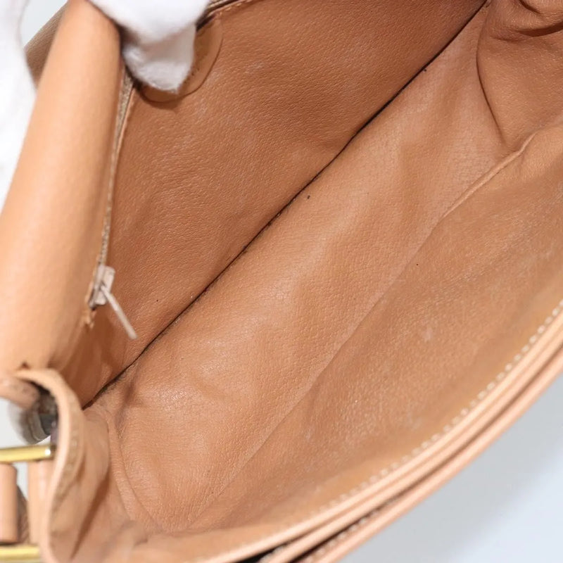 Celine Vintage Macadam Canvas And Leather Brown Bag