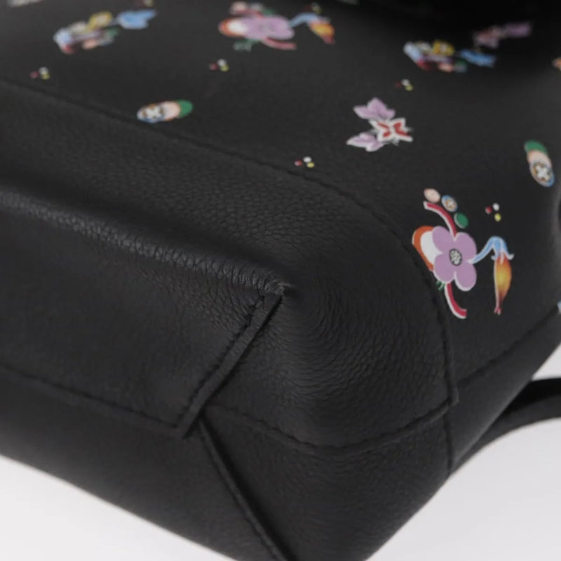 Louis Vuitton Lockme Floral Printed Leather Black Bag
