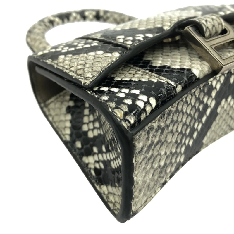 Balenciaga Hourglass Top Handle Python Embossed Leather Gray Calfskin Bag