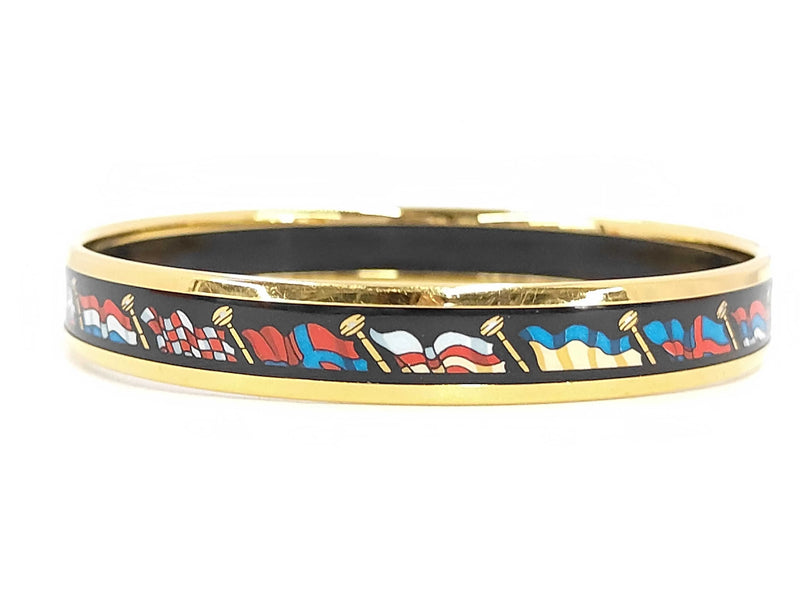 Hermes Uni Bangle Enamel Multicolour Metal Jewelry