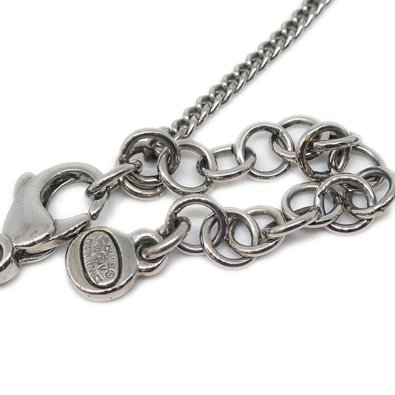 Chanel Cc Cluster Drop Pendant Metal With Crystals Silver Silver_plated Jewelry