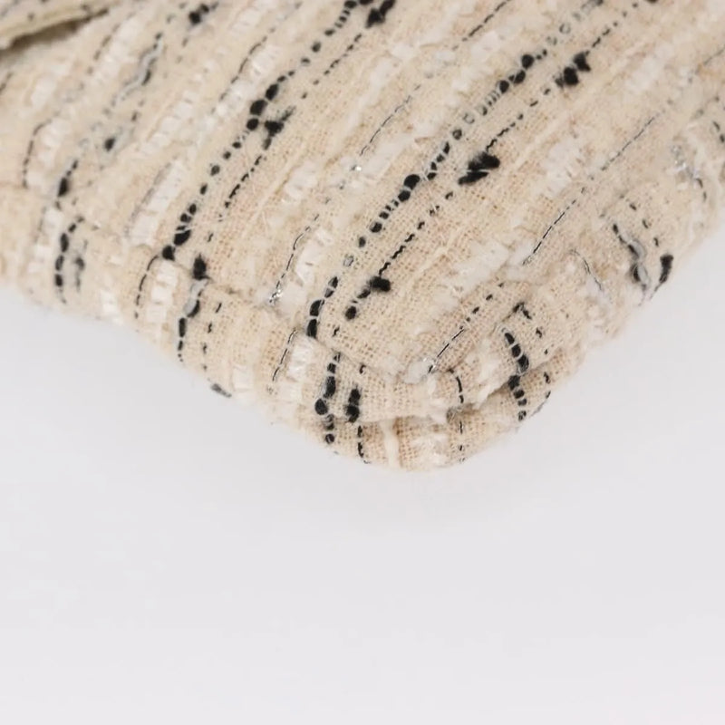 Chanel Vintage Envelope Chain Clutch Tweed White Bag