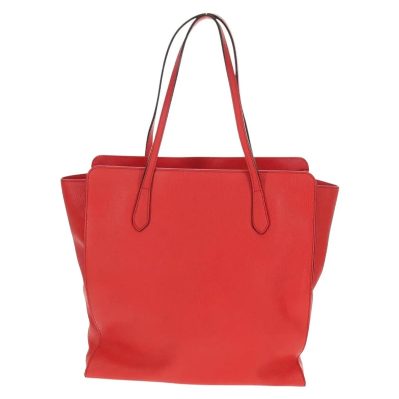 Gucci Grand Prix Interlocking Gg Tote Grainy Leather Red Bag