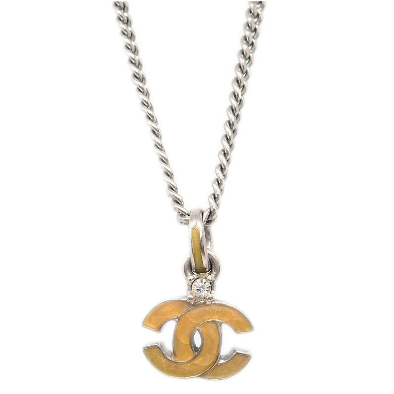 Chanel Vintage Cc Pendent Plated Metal Silver Silver_plated Jewelry