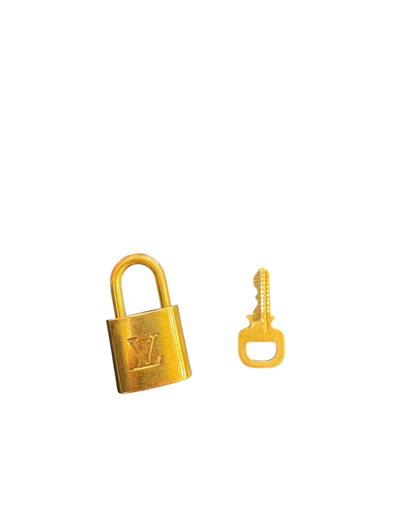 Louis Vuitton Padlock And Key Logo Metal Gold Accessory