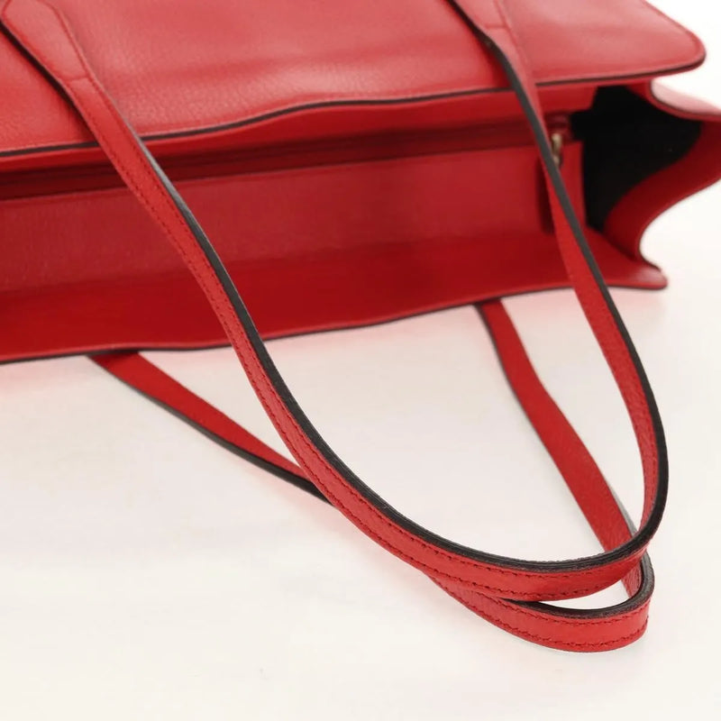 Gucci Grand Prix Interlocking Gg Tote Grainy Leather Red Bag