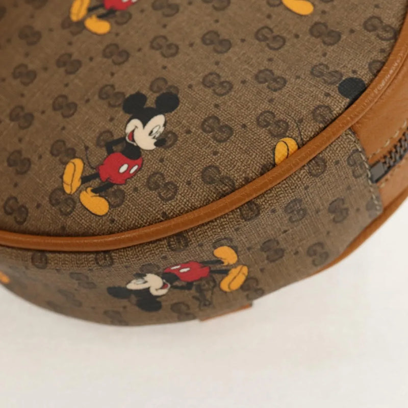 Gucci Disney Mickey Mouse Round Backpack (outlet) Printed Mini Gg Coated Canvas Beige Bag
