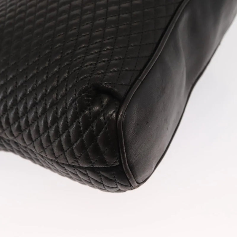 Bally Vintage Chain Quilted Leather Black Bag
