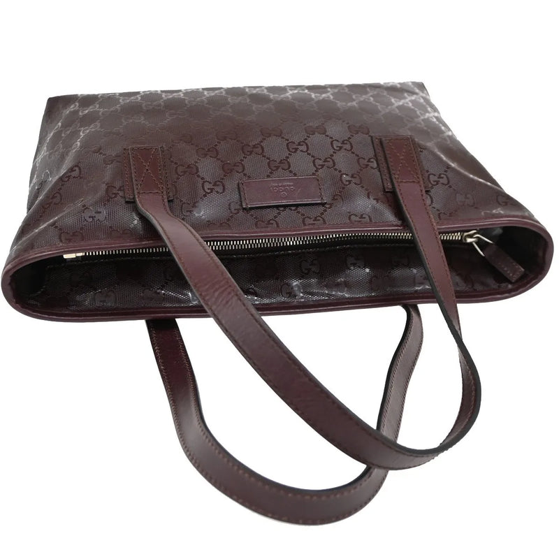 Gucci Plus Tote Gg Imprime Burgundy Pvc Bag