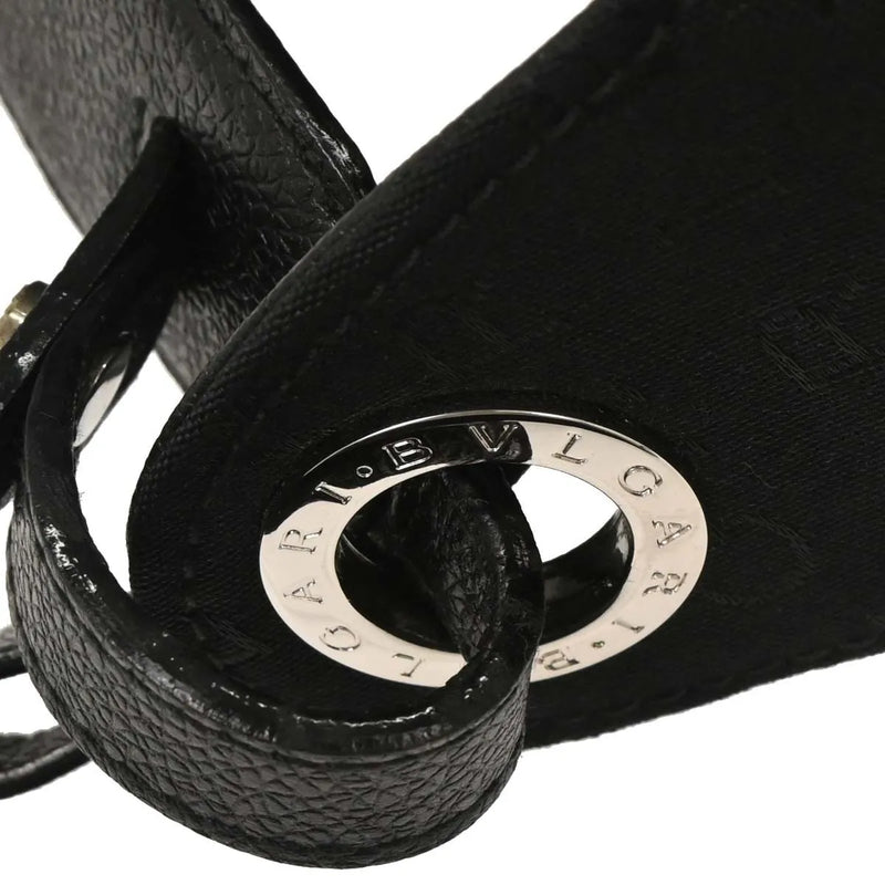 Bvlgari Logomania Canvas With Leather Black Bag