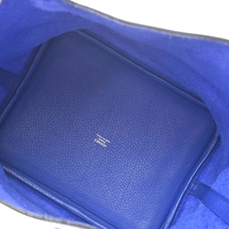 Hermes Picotin Lock Clemence Blue Leather Bag