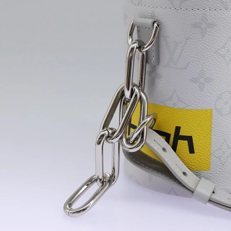 Louis Vuitton Chalk Nano Limited Edition Logo Story Monogram Canvas Gray Bag