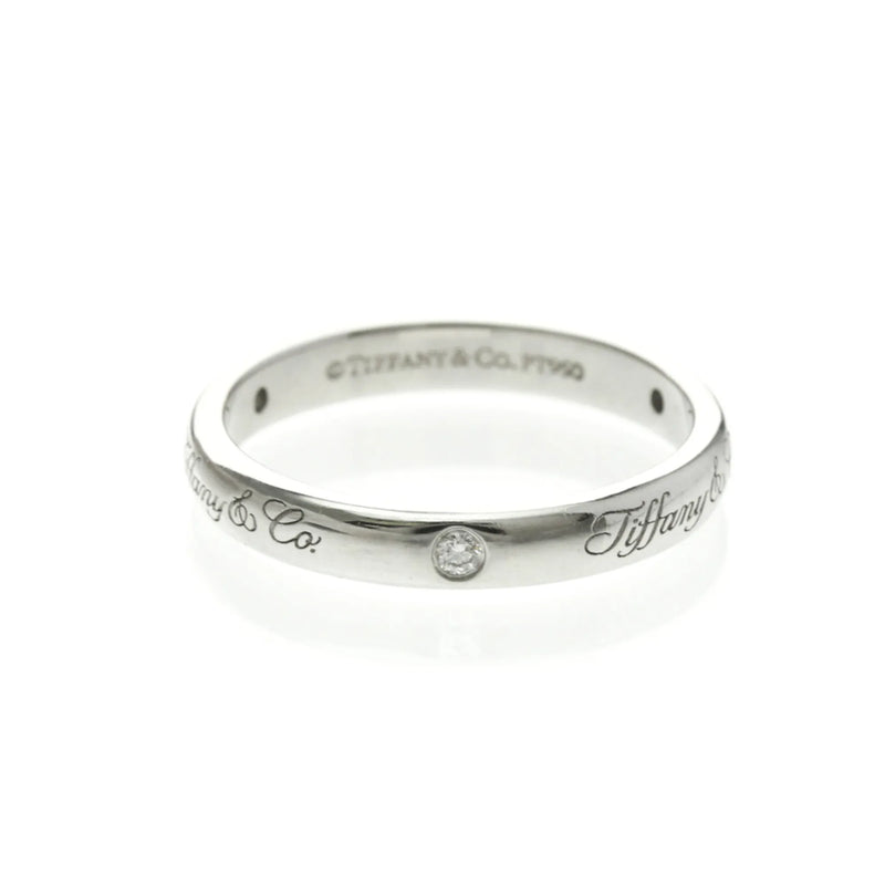 Tiffany & Co. Notes Wedding Band Platinum With Diamonds Silver Jewelry