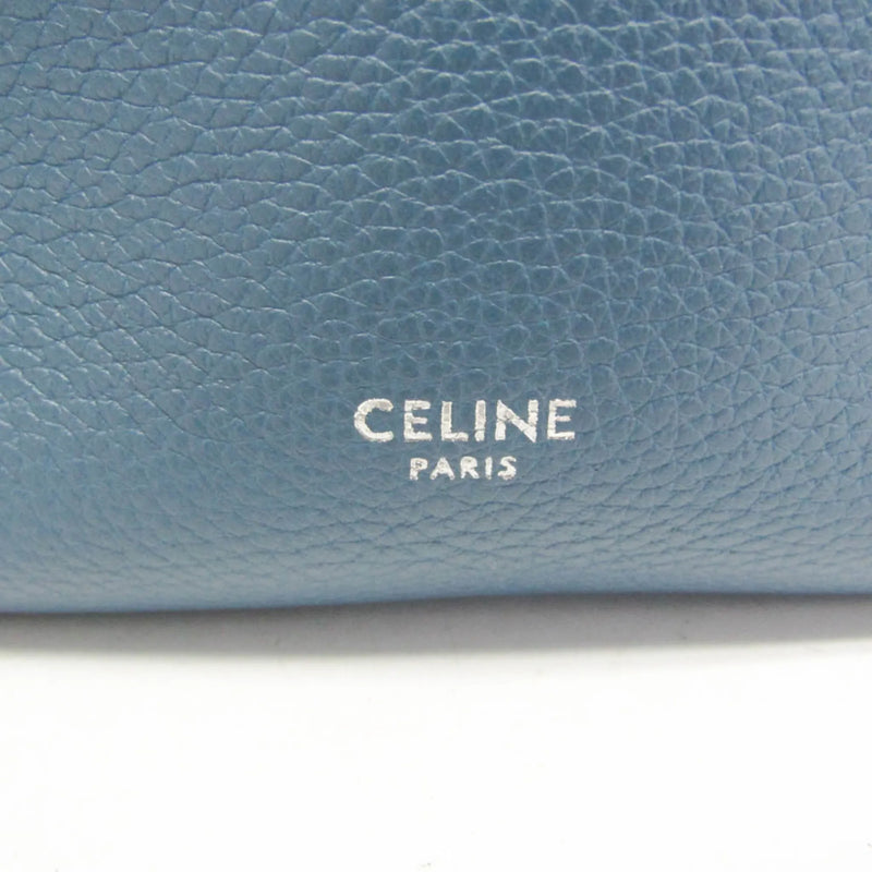 Celine Sangle Seau Calfskin Blue Leather Bag